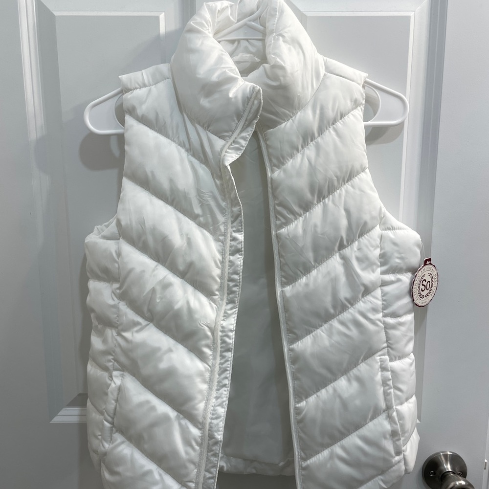 SO White Puffer Vest